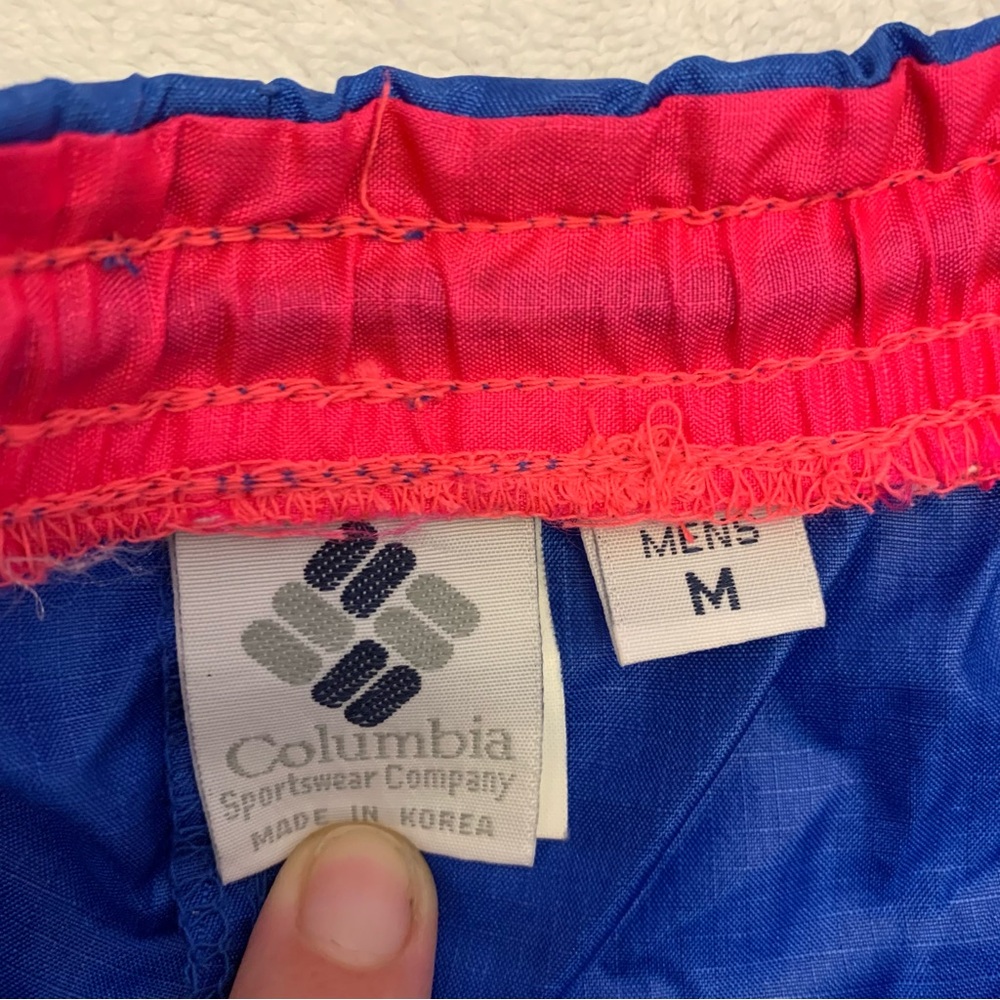 Columbia Vintage Ankle Zip 100% Nylon Blue Shell Pants Medium Made in Korea - Picture 4 of 6